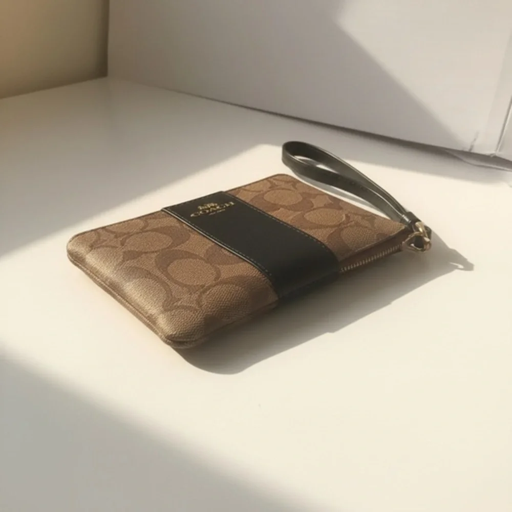Coach Brown and Black Wristlet